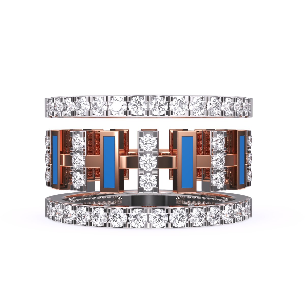 Luxurious Cluster Diamond Thick Wedding Band